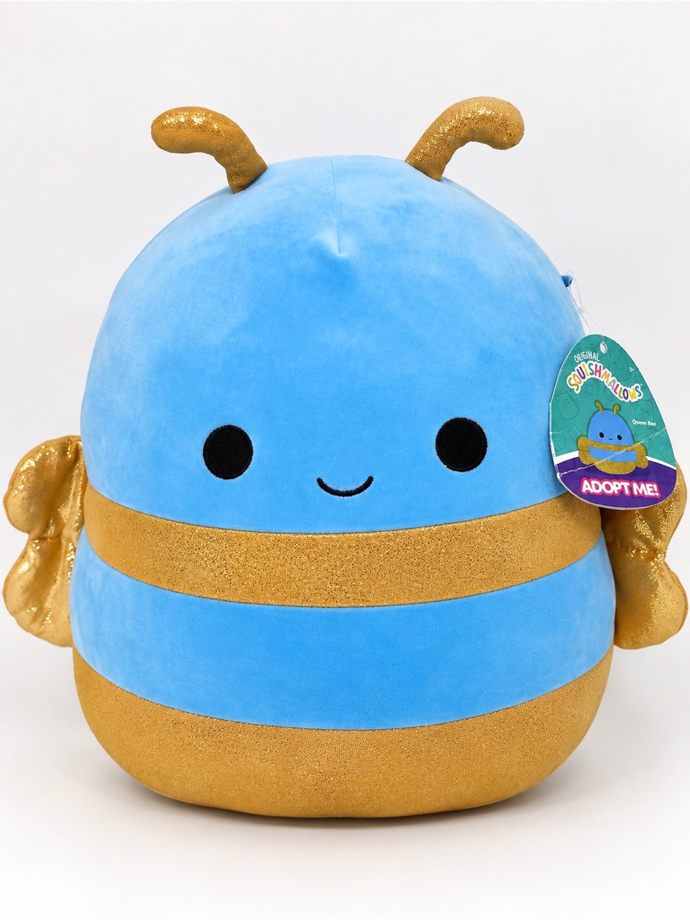 Squishmallows Adopt Me! Queen Bee 14” Plush NWT Blue Gold Roblox